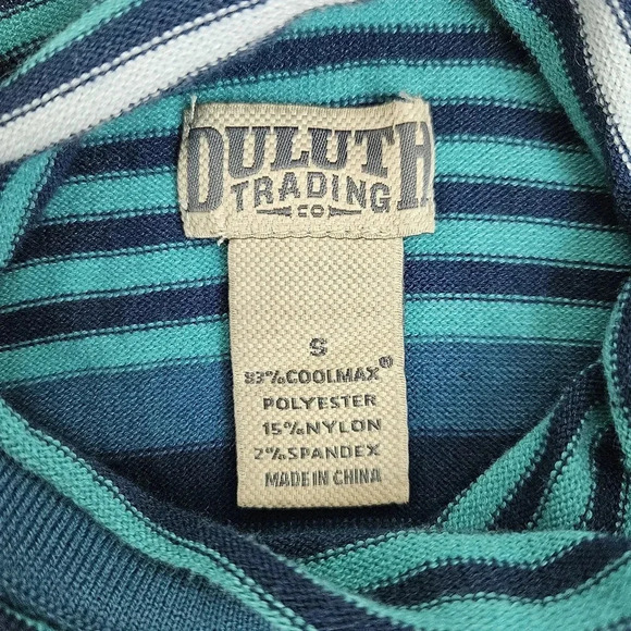 Duluth Trading women's S'no Sweat Mock Sweater blue striped pullover S - Picture 3 of 6